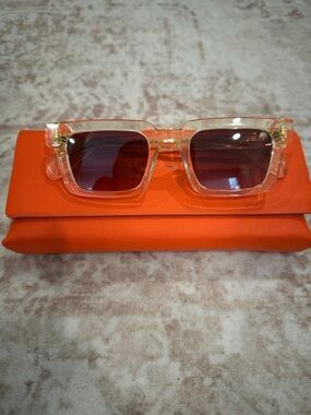NWOT Gast Clear Square Frame Sunglasses with Gradient Smoke Lenses